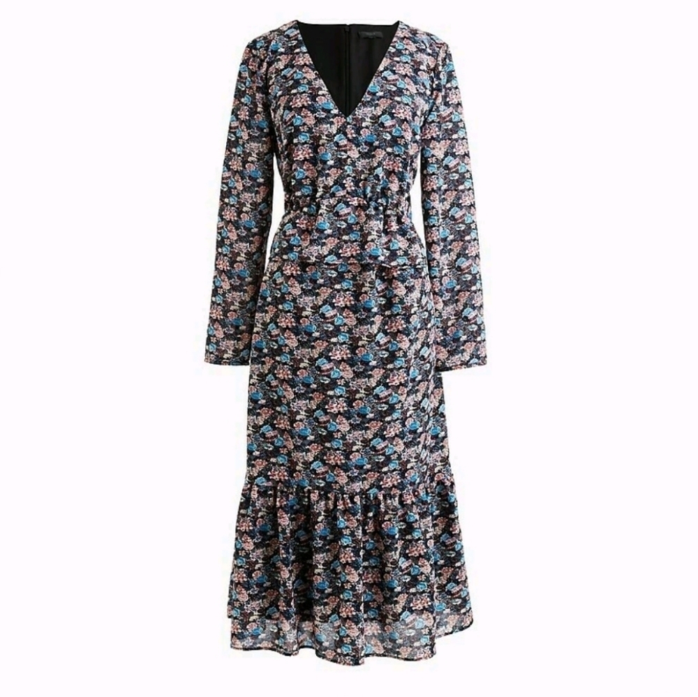 J. Crew Multicolor Floral Long Sleeve Dress - Picture 2 of 14